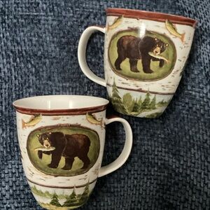 Cape Shore Bear Fish outdoors woods camping lake Ceramic coffee Mugs